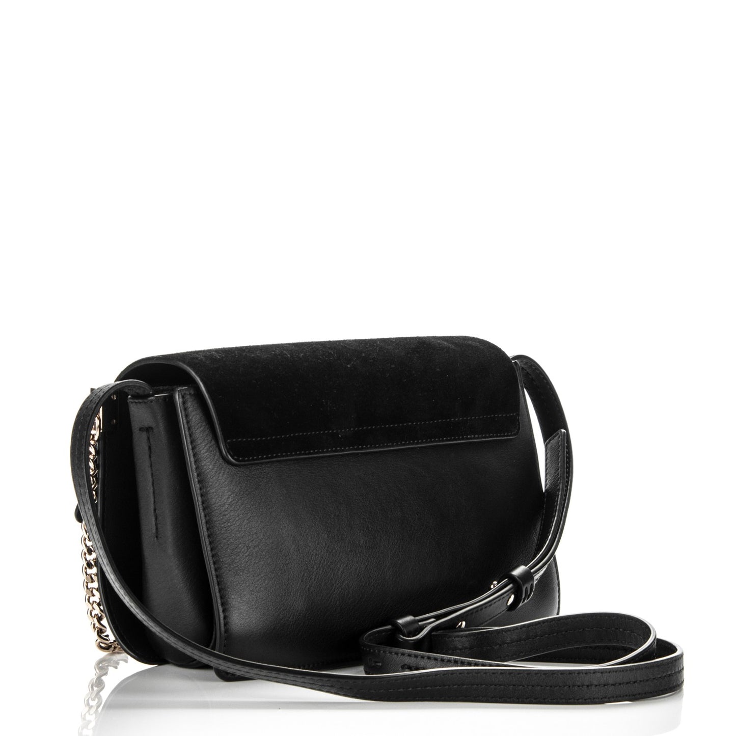 Suede Calfskin Small Faye Shoulder Bag Black