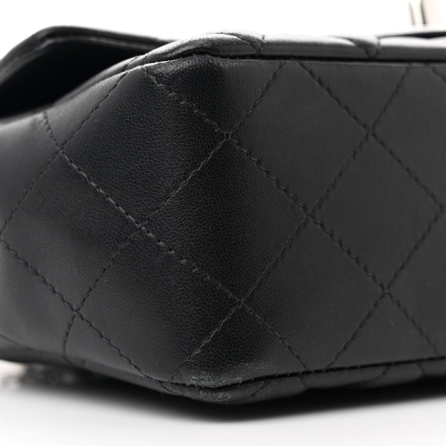 Lambskin Quilted Mini Rectangular Flap Black