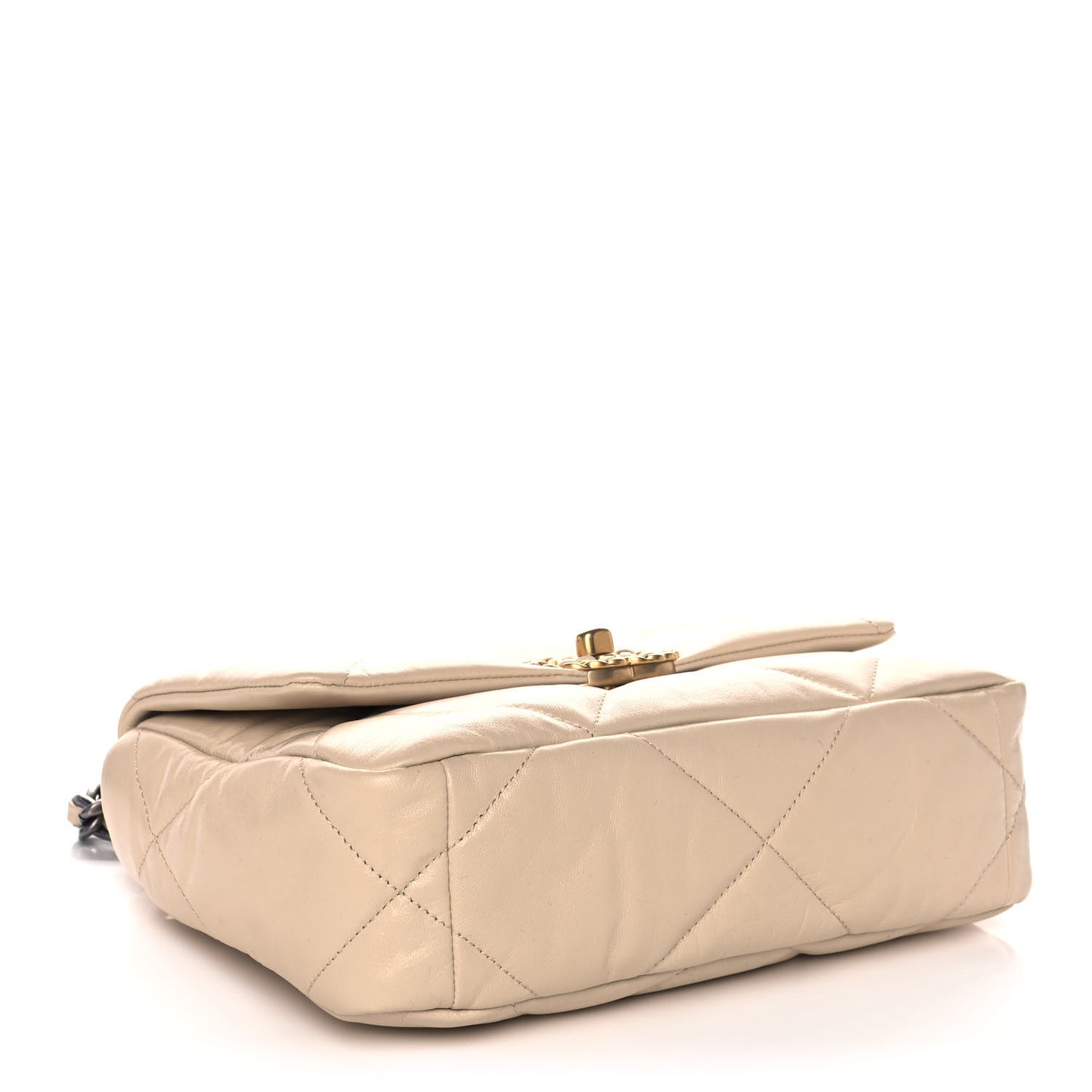 Lambskin Quilted Medium Chanel 19 Flap Beige