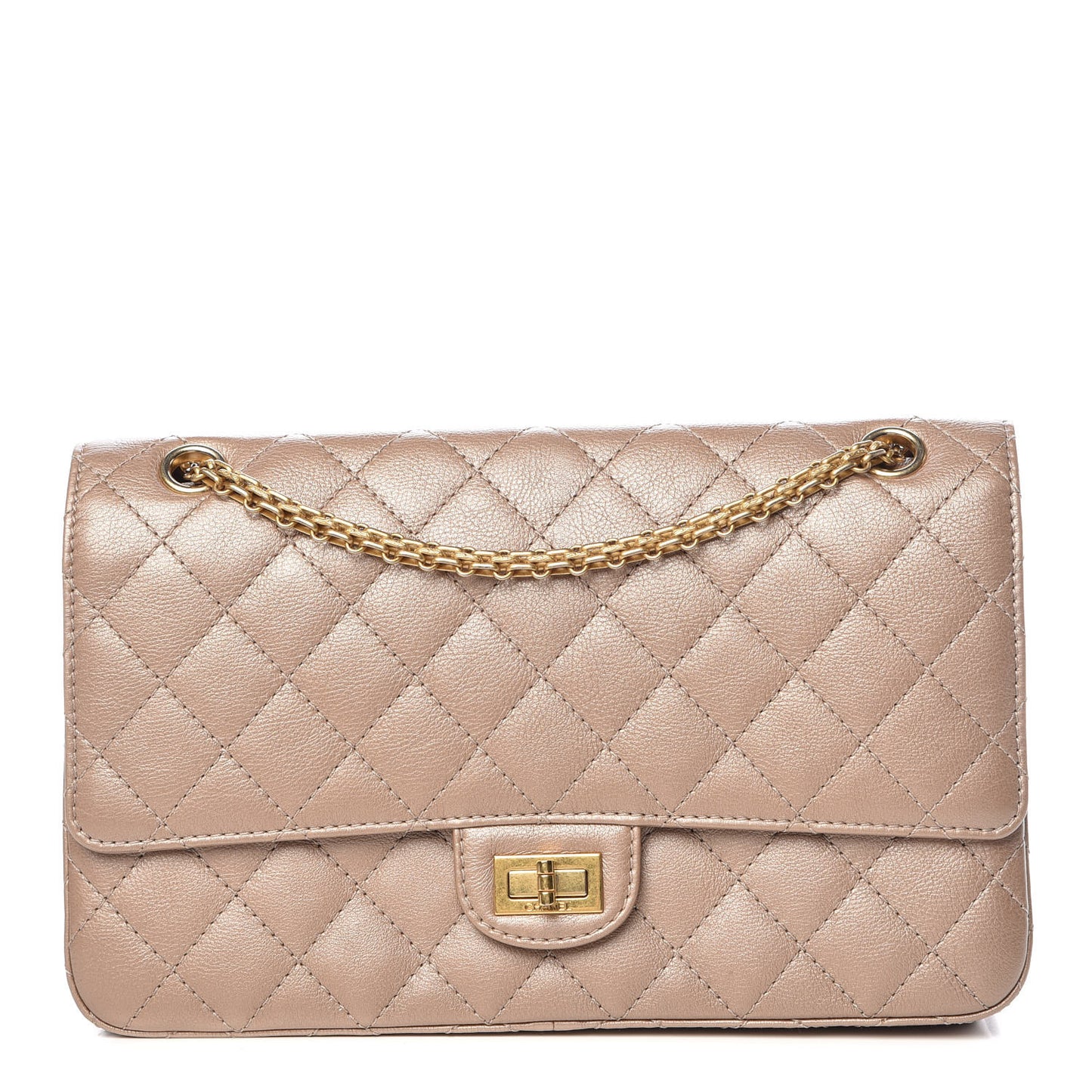 Metallic Calfskin Quilted 2.55 Reissue 226 Flap Gold