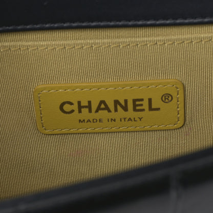 Chanel Calfskin Crocodile Embossed Graffiti Cocodile Small Boy Flap Black Gold 6 of 9