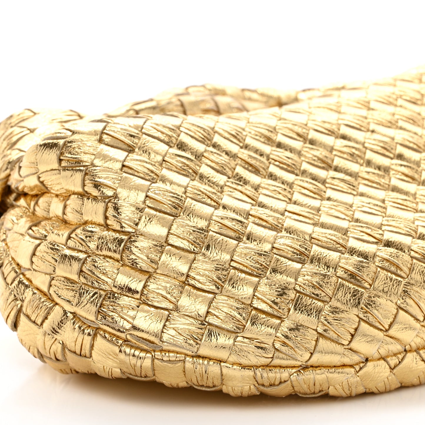 Metallic Nappa Intrecciato Mini Jodie Gold