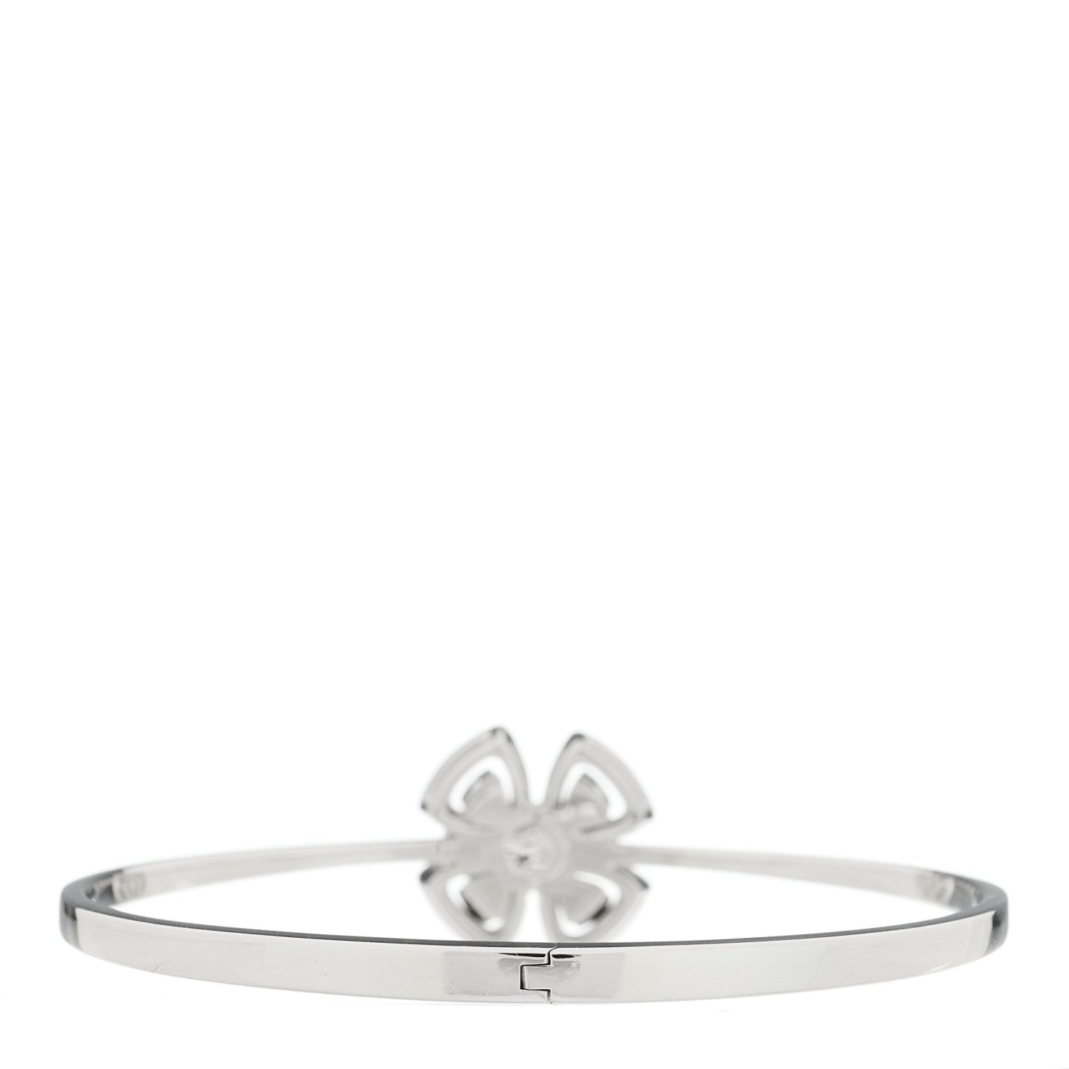 Bulgari 18K White Gold Diamond Fiorever Pave Bangle Bracelet 2 of 4