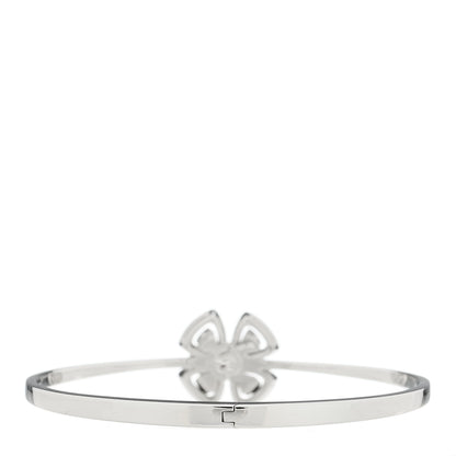 Bulgari 18K White Gold Diamond Fiorever Pave Bangle Bracelet 2 of 4