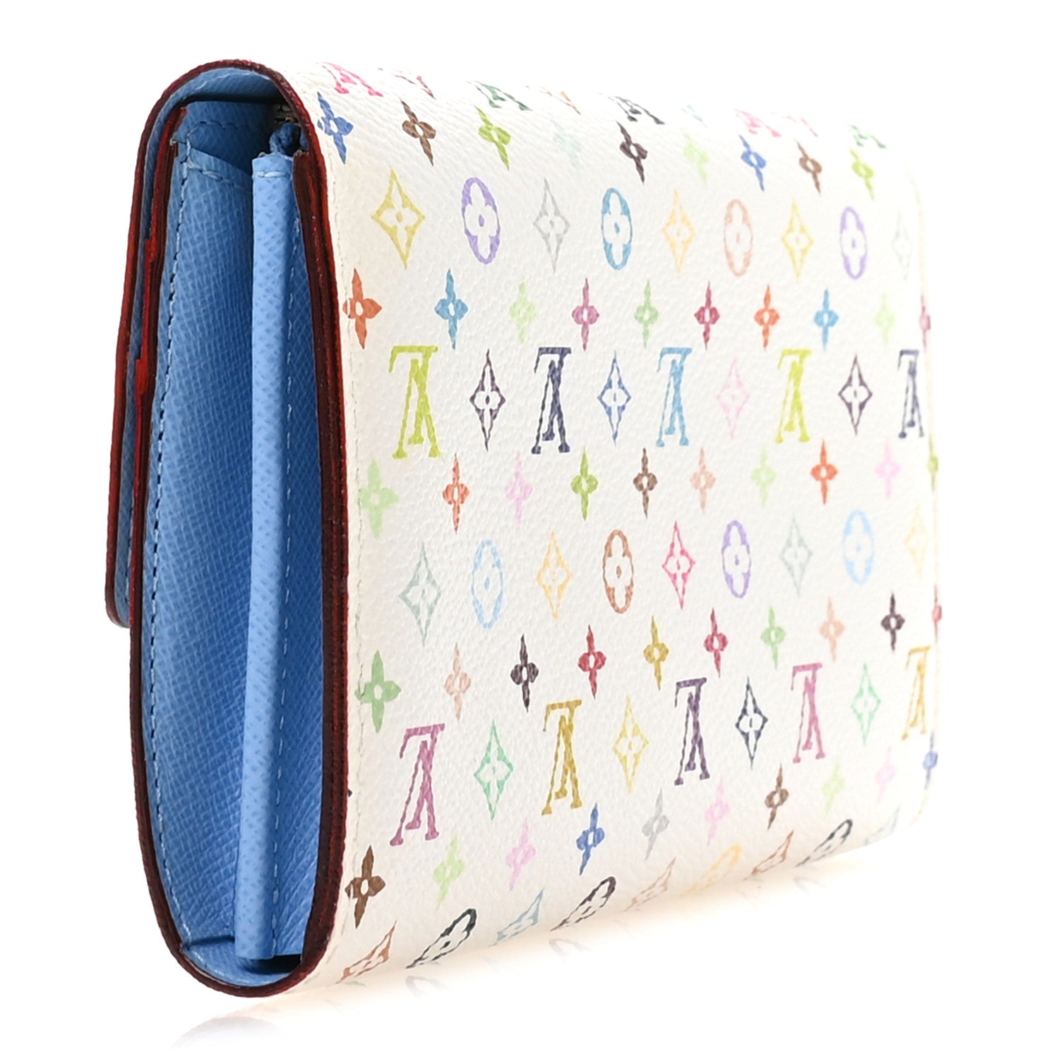 Louis Vuitton Monogram Multicolor Sarah Wallet White Bleuet 3 of 8
