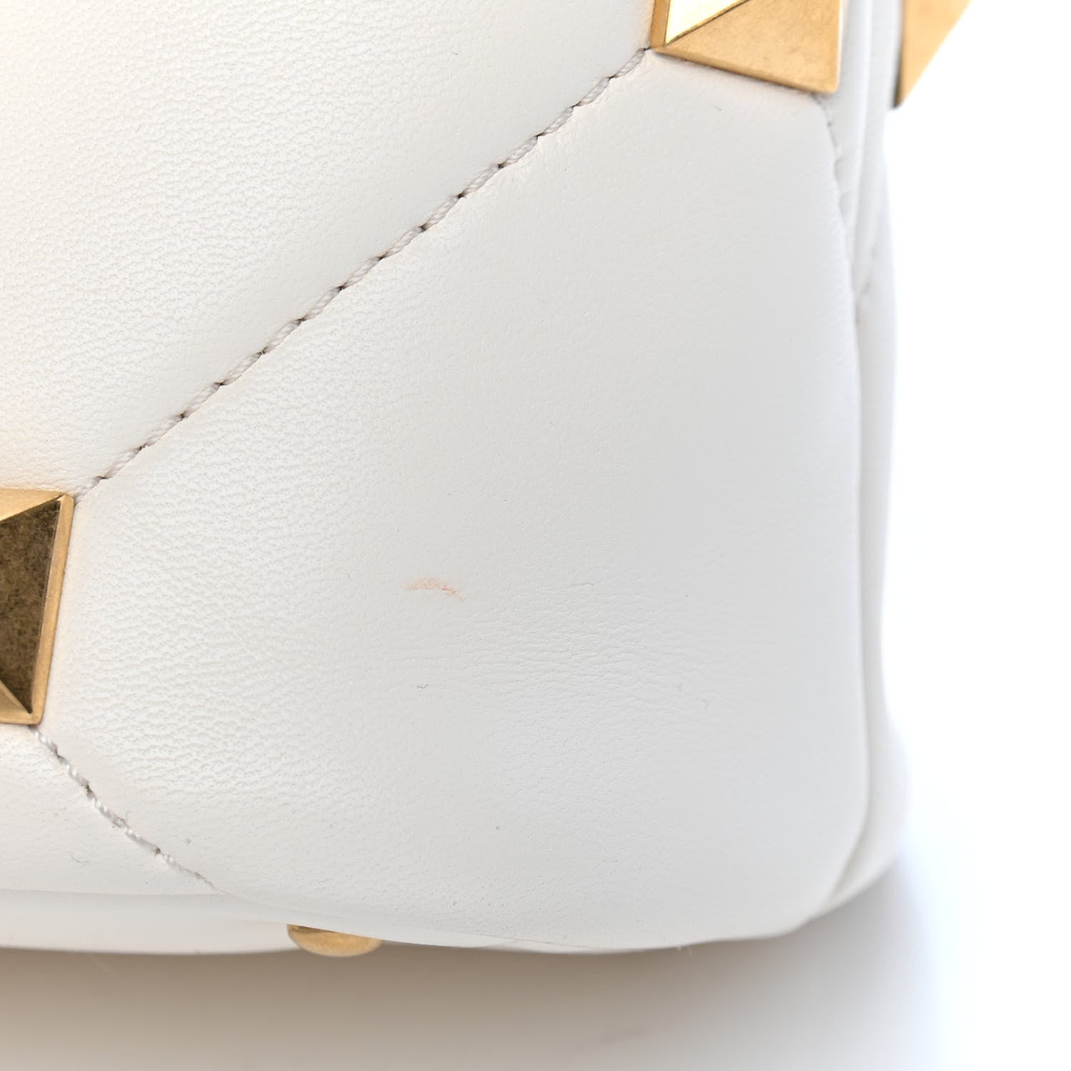Valentino Garavani Nappa Small Roman Stud The Handle Bag Ivory 9 of 10