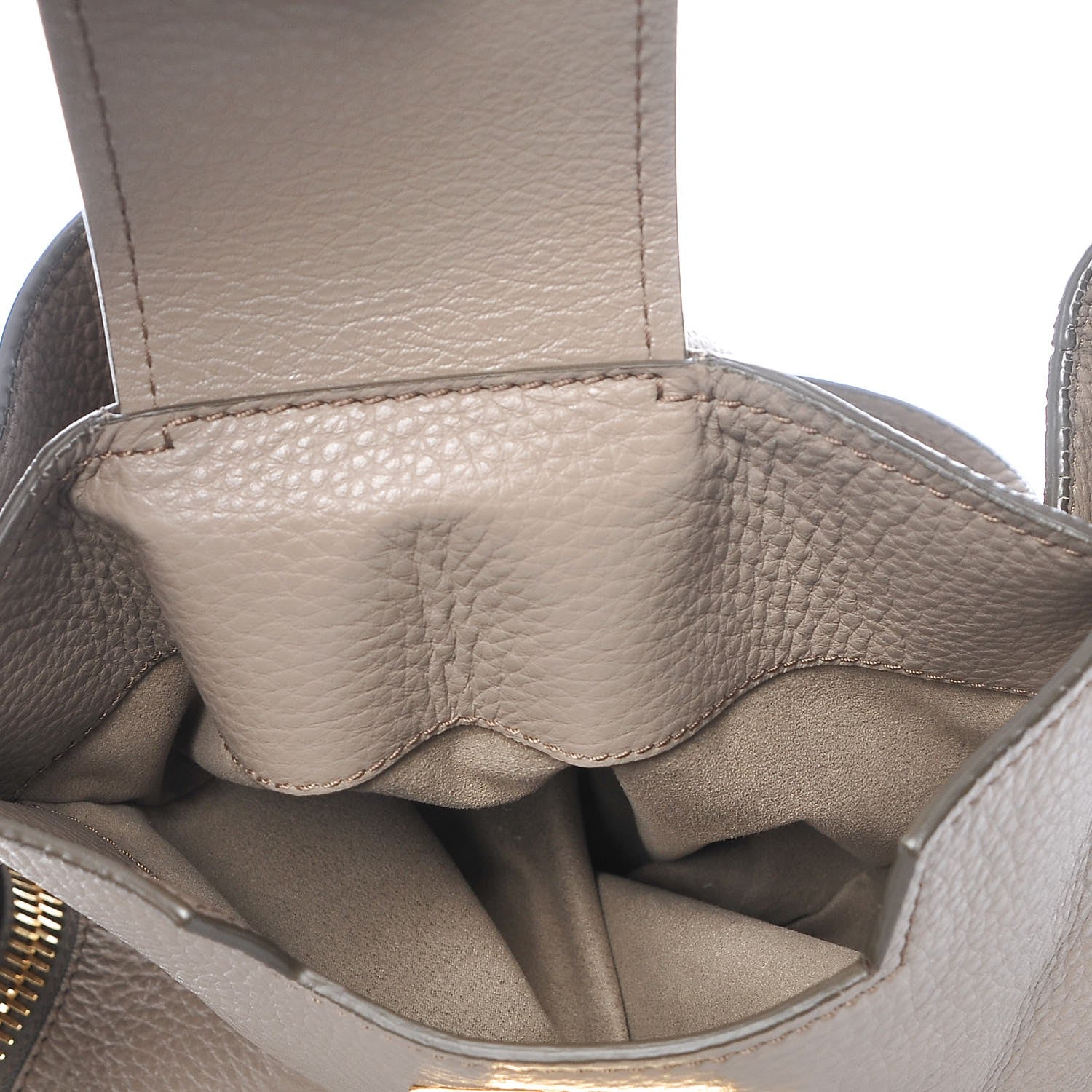 Tom Ford Grained Calfskin Medium Sedgwick Zipper Warm Taupe 9 of 11