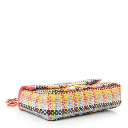 Fendi Nappa Intrecciato Mini Be Baguette Shoulder Bag Multicolor Rosa Ecstasy 4 of 10