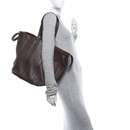 Balenciaga Calfskin Large Laundry Cabas Tote Marron Chocolate 2 of 9