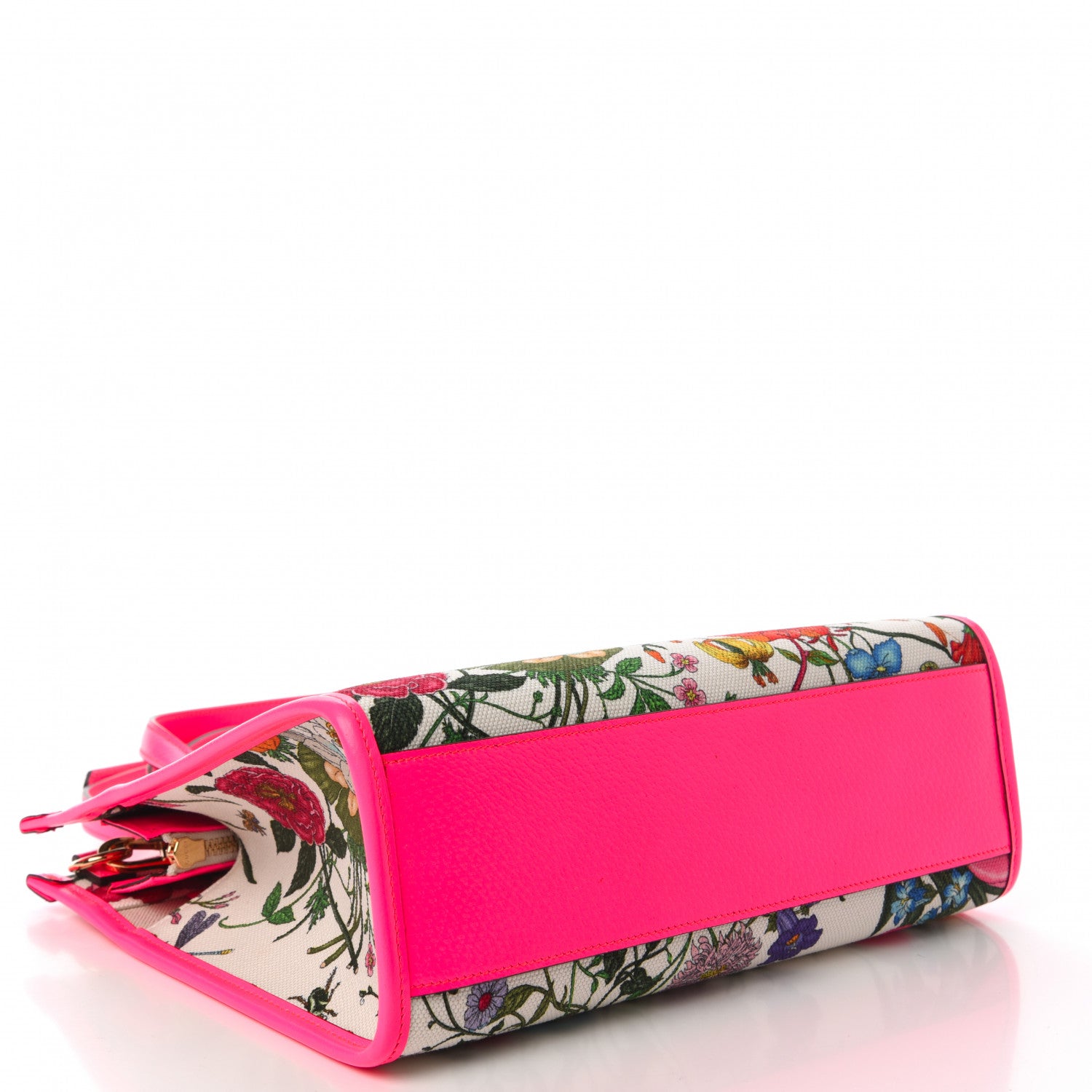 Gucci Canvas Medium Flora Tote Fuchsia 4 of 10
