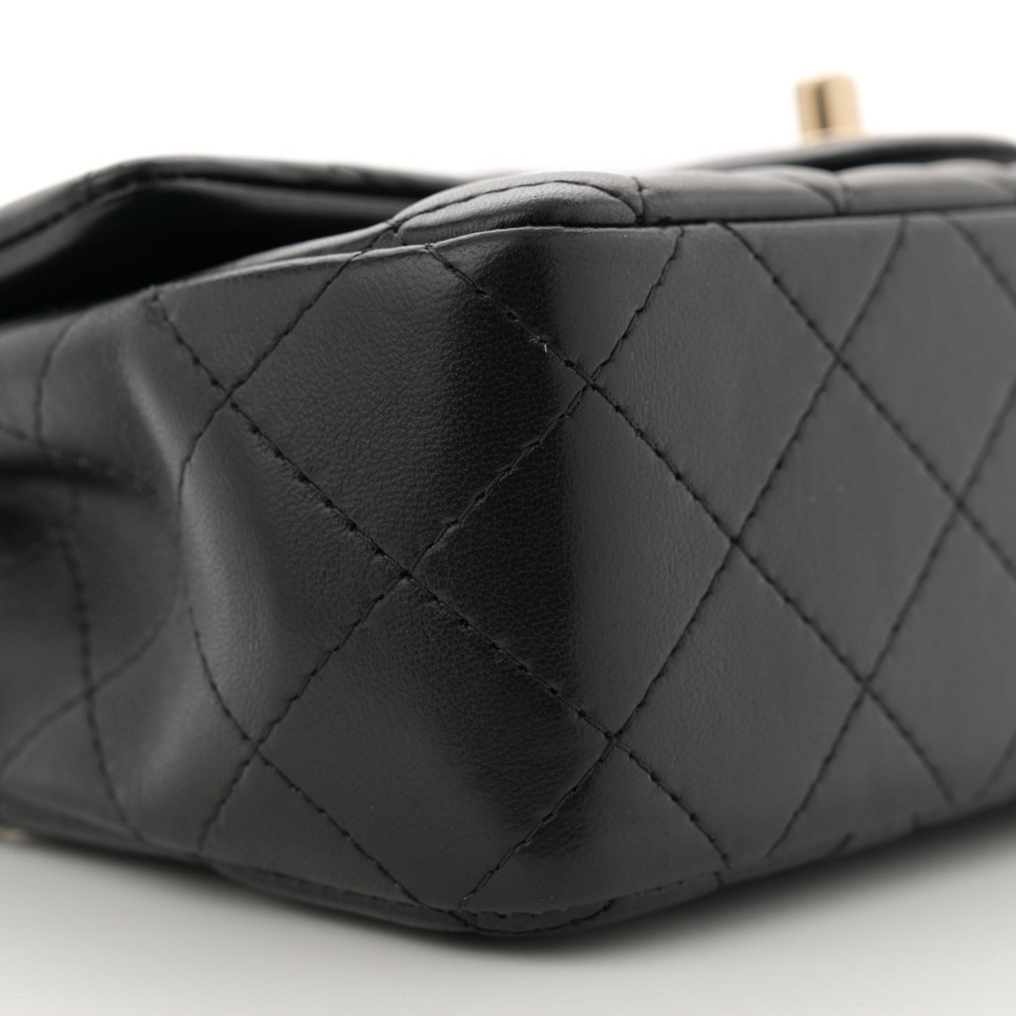 Lambskin Quilted Mini Rectangular Flap Black