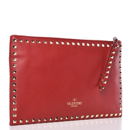 Valentino Garavani Vitello Large Rockstud Zip Wristlet Pouch Rosso Valentino 3 of 9
