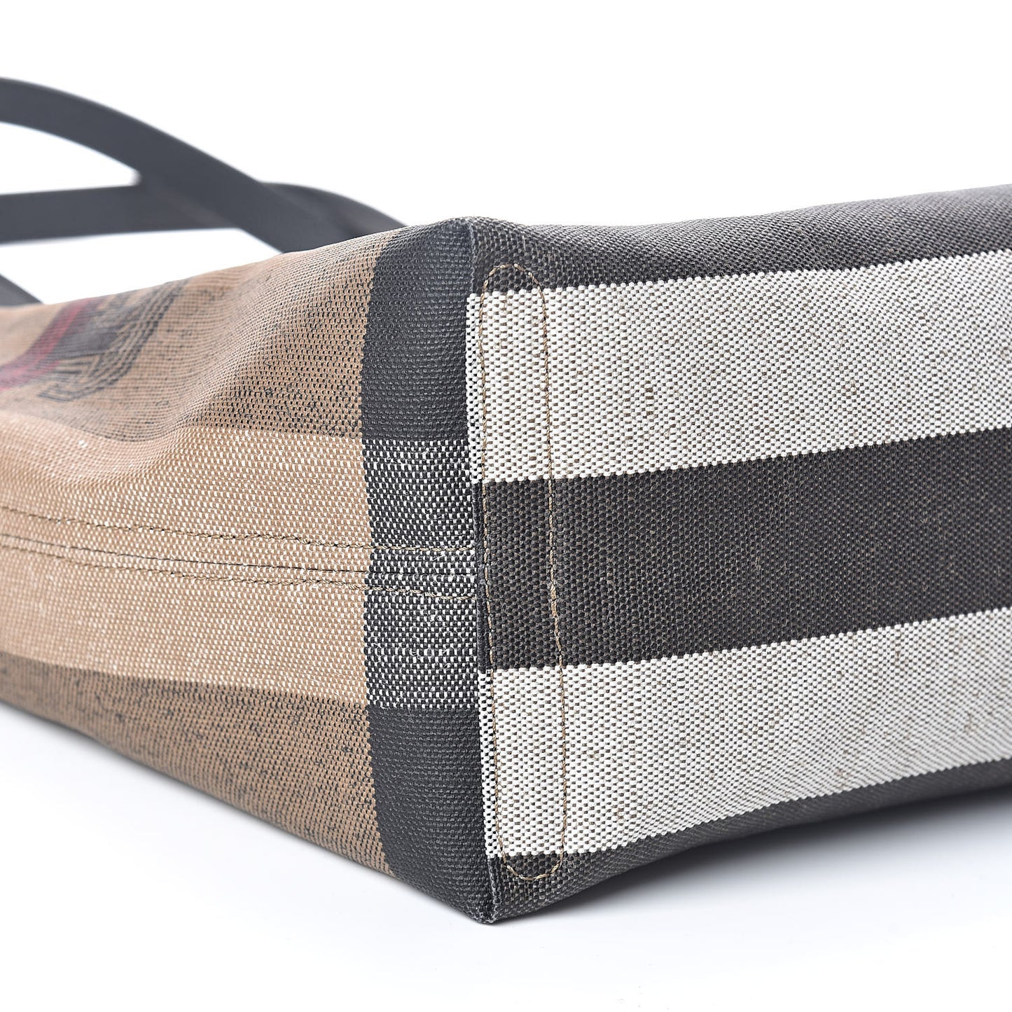 Coated Canvas Mega Check Medium Doodle Tote Black