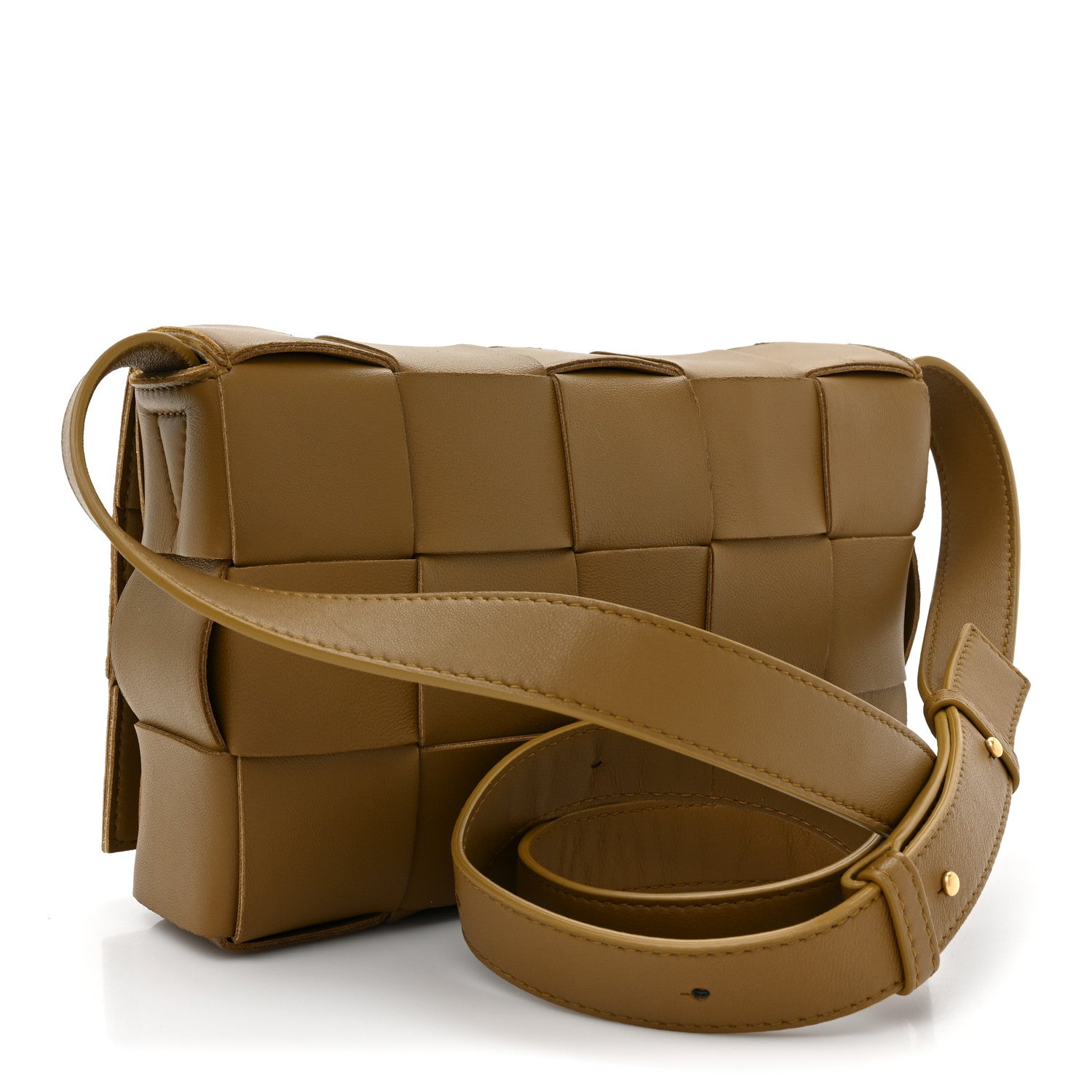 Bottega Veneta Lambskin Maxi Intrecciato Cassette Crossbody Bag Acorn 3 of 8