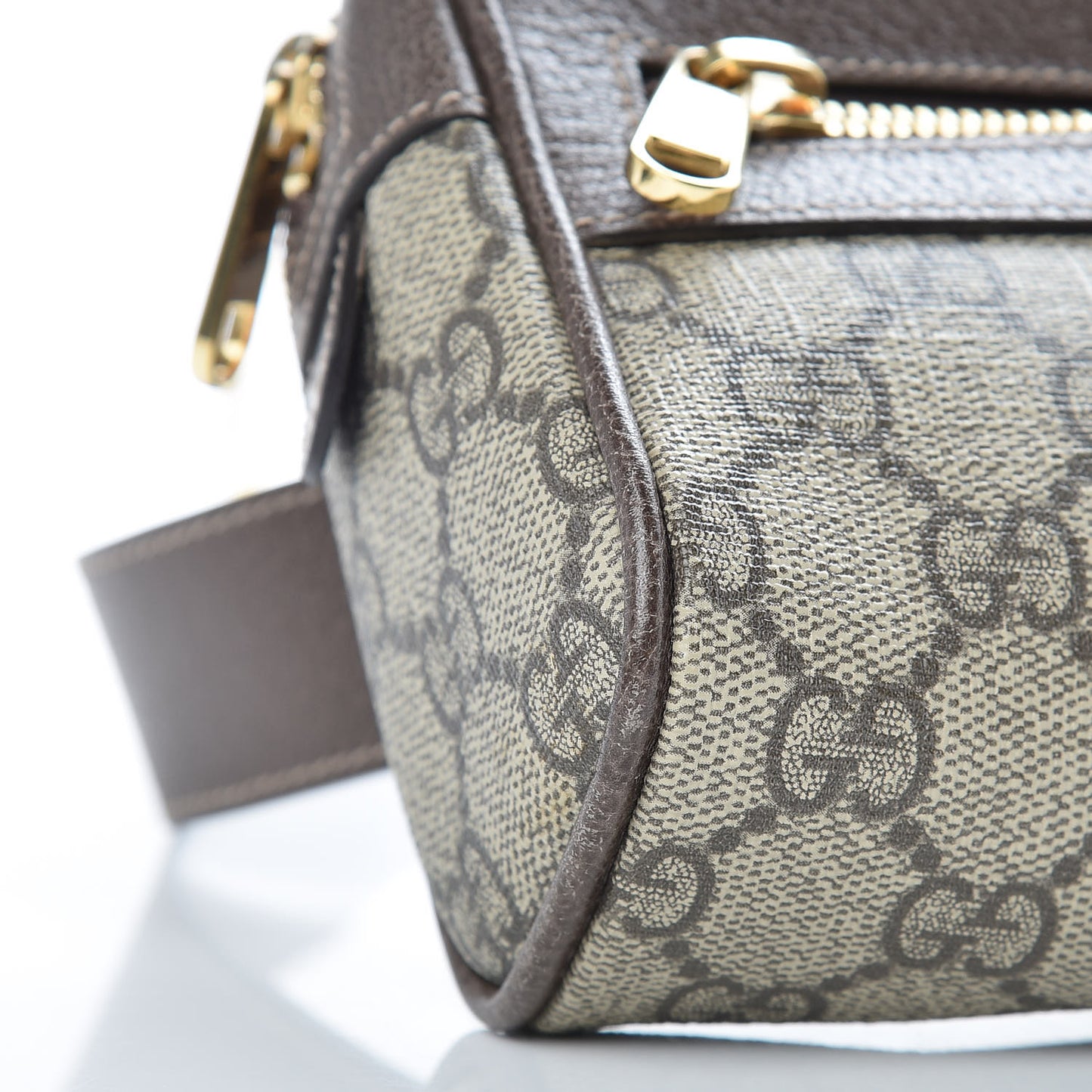 GG Supreme Monogram Web Small Ophidia Belt Bag 85 34 Dark Brown