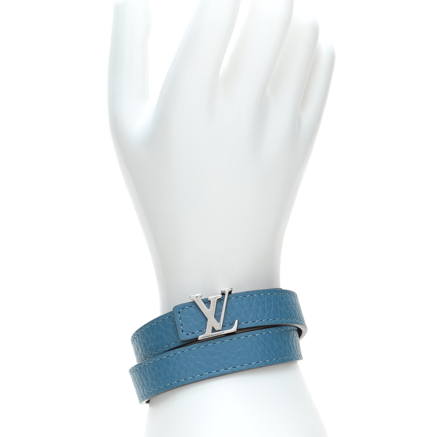 Louis Vuitton Taurillon LV Initiales Reversible Bracelet Bordeaux Bleuet 2 of 8