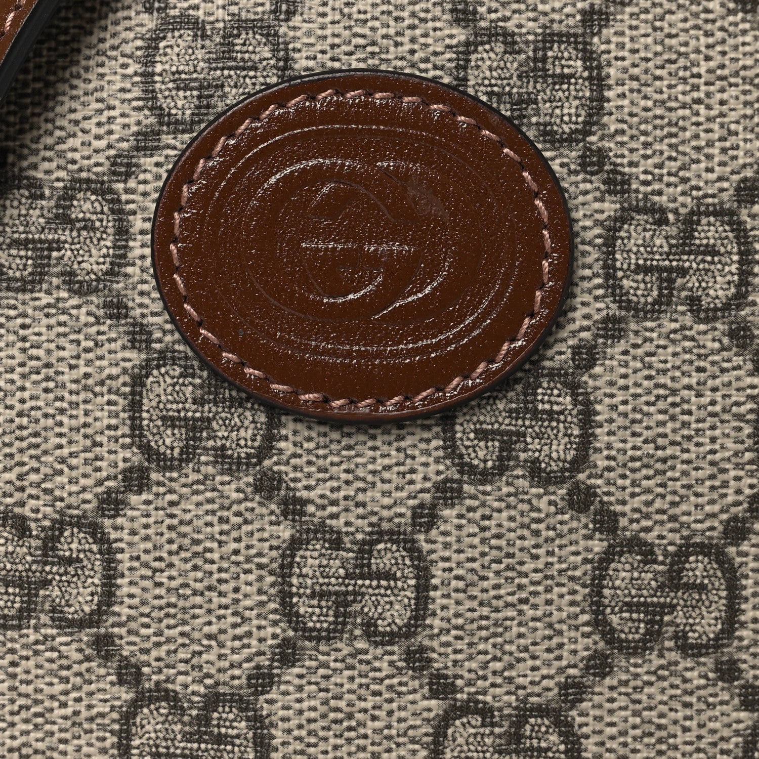 Gucci GG Supreme Monogram Textured Calfskin Retro Interlocking G Phone Crossbody Bag Ebony Brown Sugar 9 of 11
