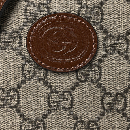 Gucci GG Supreme Monogram Textured Calfskin Retro Interlocking G Phone Crossbody Bag Ebony Brown Sugar 9 of 11