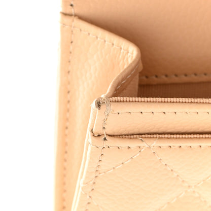 Chanel Caviar Quilted Flap Card Holder Wallet Beige 9 of 10