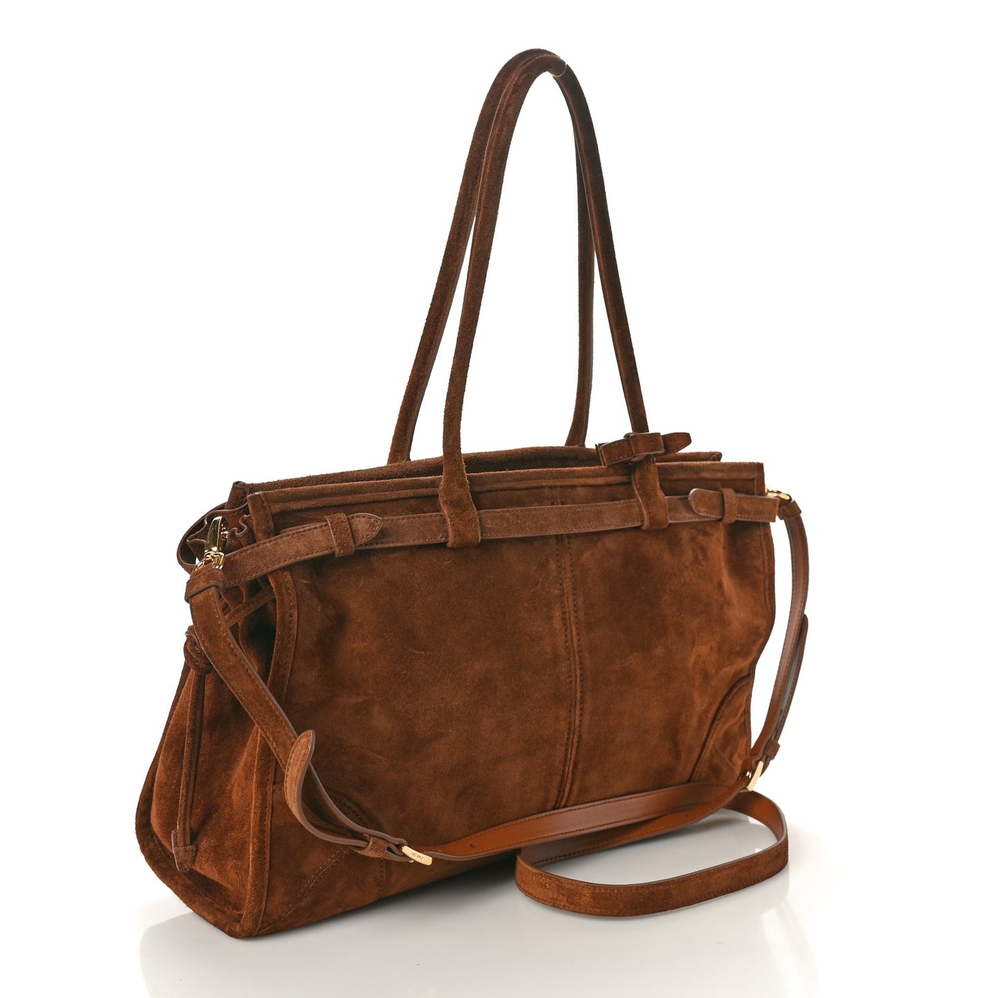 Suede Large Bonnie Shoulder Bag Cocoa Brown