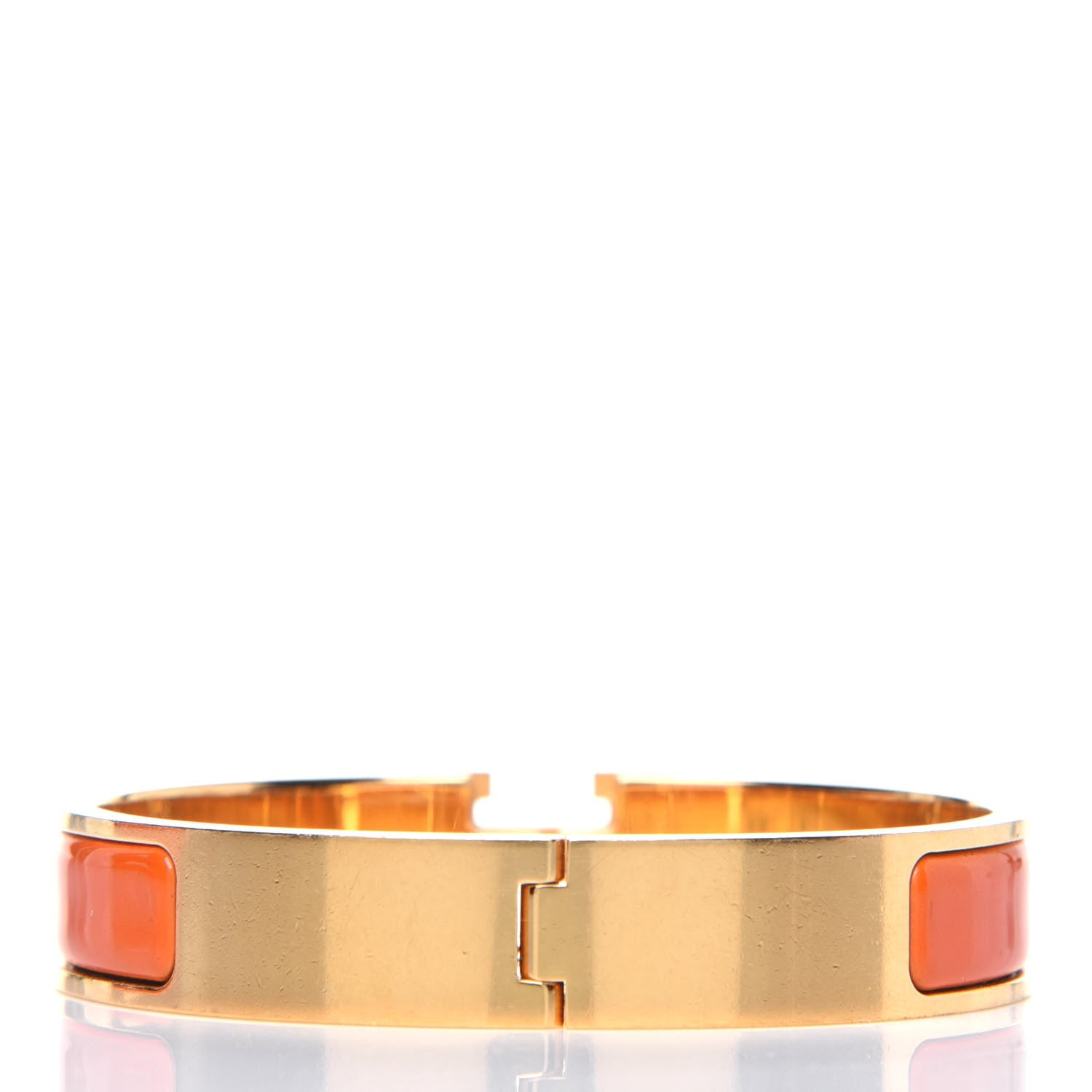 Hermes Enamel Narrow Clic Clac H Bracelet PM Orange 3 of 5
