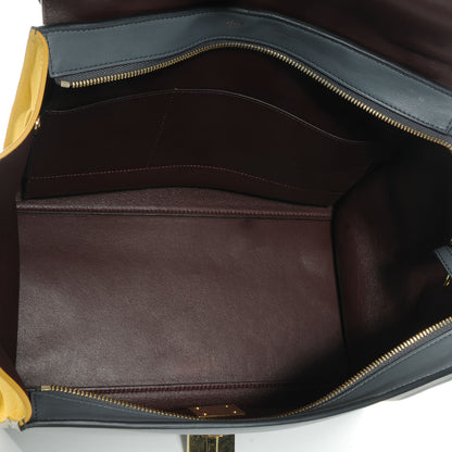Celine Calfskin and Suede Small Tri-Color Trapeze Yellow 5 of 9
