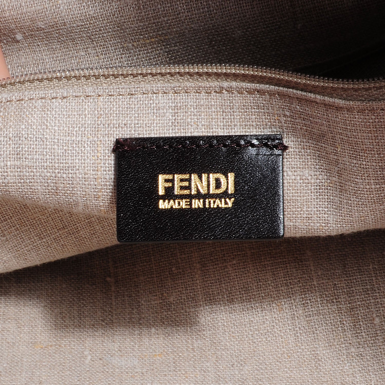Fendi Linen Patent FF Shopping Tote Fragola 10 of 11