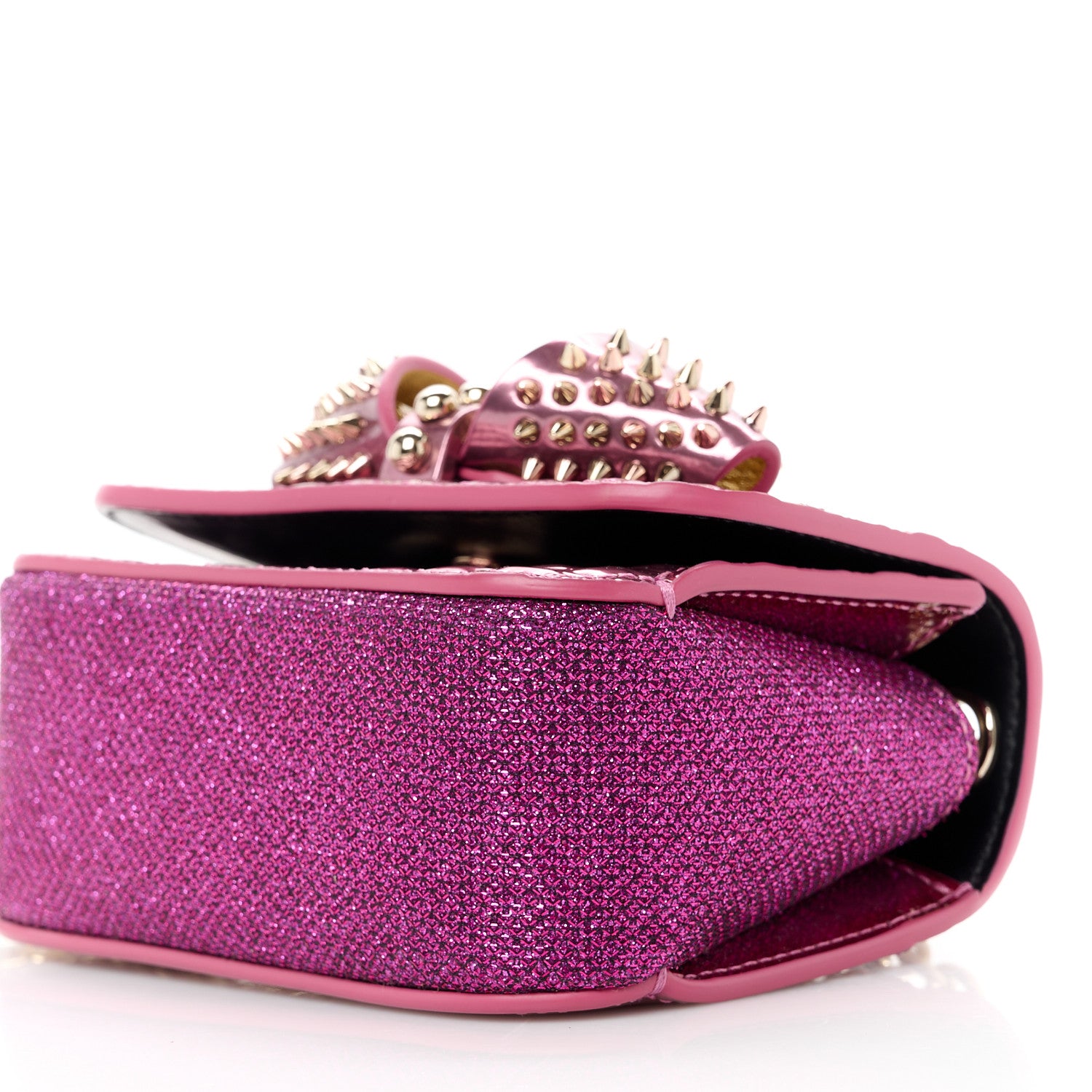 Christian Louboutin Specchio Patent Embossed Spikes Sweety Charity NV Crossbody Bag Cassis 11 of 11