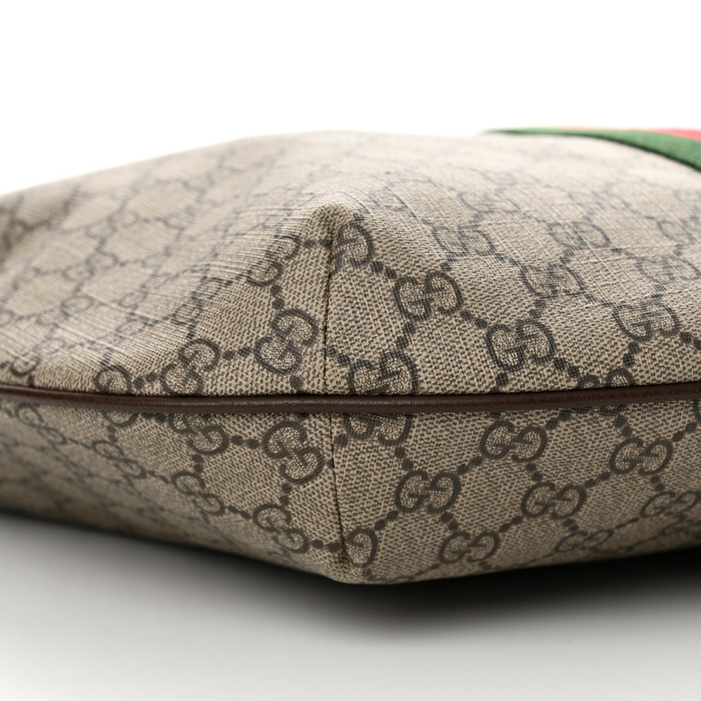 GG Supreme Monogram Web Ophidia Half Moon Hobo Brown