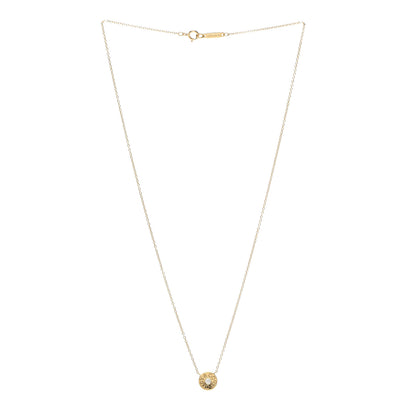 Tiffany 18K Yellow Gold Diamond 1837 Circle Pendant Necklace 3 of 5