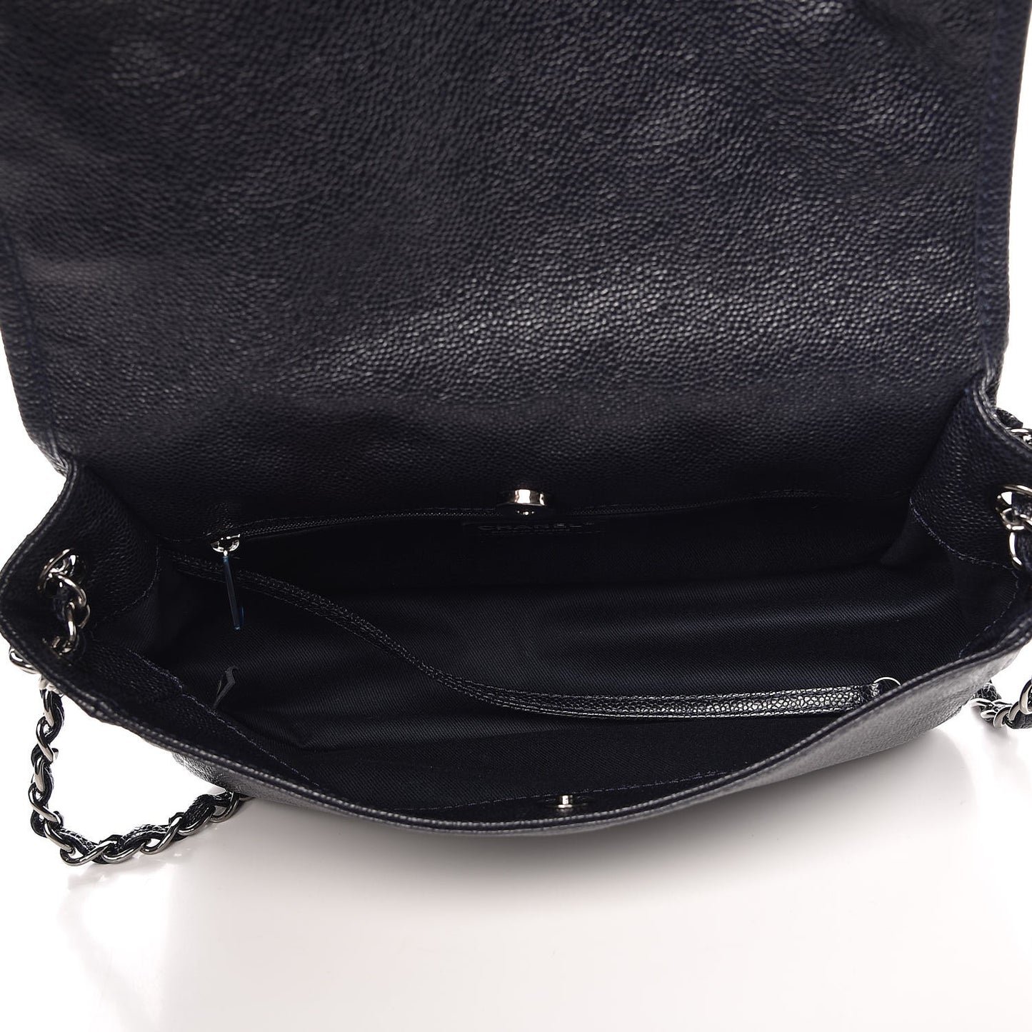 Grained Calfskin Medium Natural Beauty Messenger Navy Blue