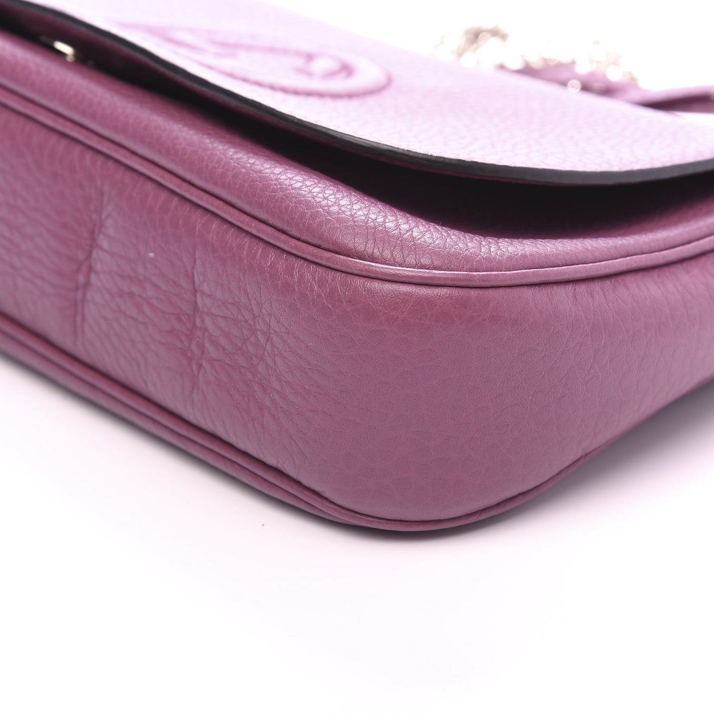 Pebbled Calfskin Medium Soho Flap Crossbody Peonia Flower