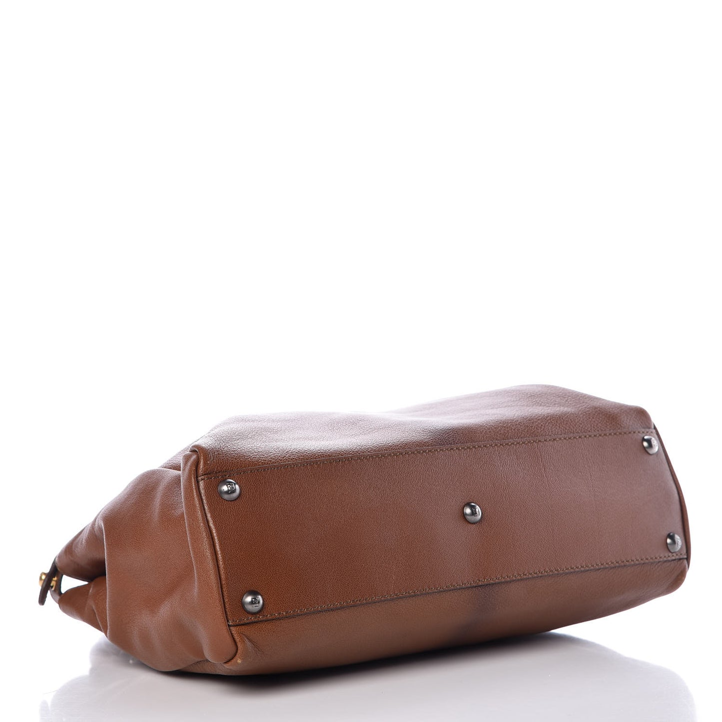 Goatskin Snakeskin Medium Peekaboo Iconic Satchel Brown