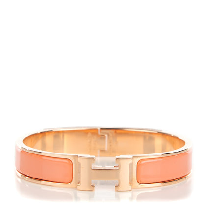 Hermes Enamel Narrow Clic Clac H Bracelet GM Rose Saumon 2 of 14