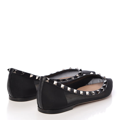 Valentino Garavani Mesh Rockstud Ballerina Flats 40 Black 4 of 7