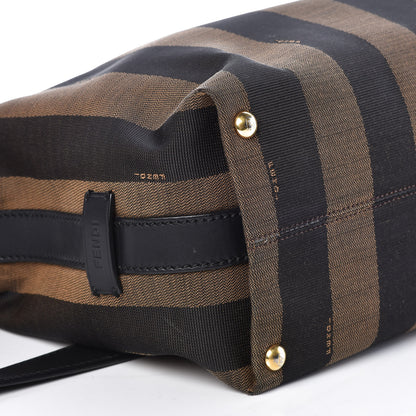 Fendi Pequin Cuoio Vegetale Shoulder Tote Tobacco Black Cuoio 9 of 10