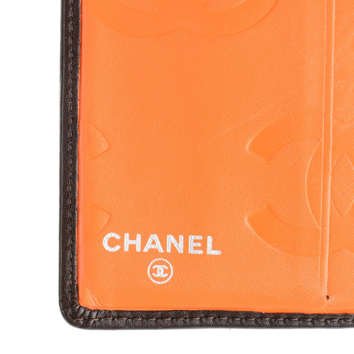 Calfskin Quilted Cambon Bi-Fold Wallet Brown