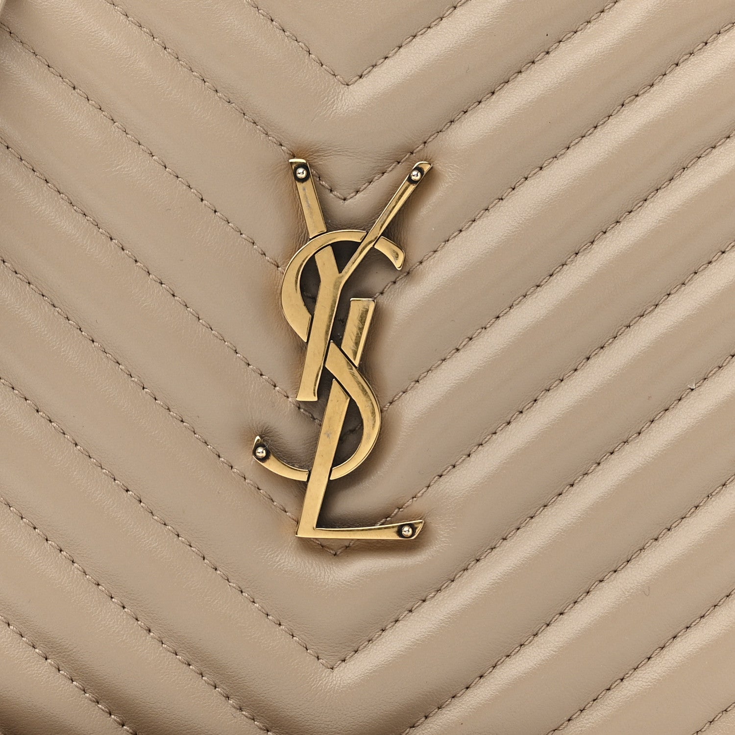 Saint Laurent Calfskin Matelasse Monogram Lou Camera Bag Dark Beige 9 of 14