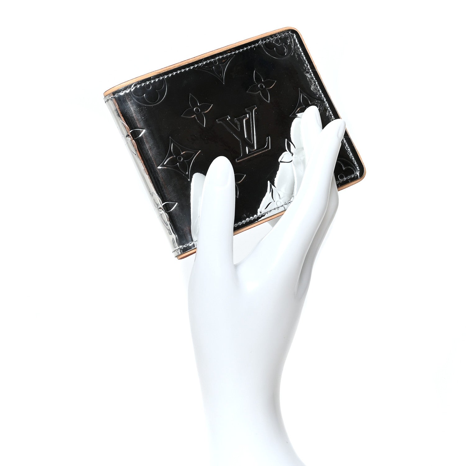 Louis Vuitton Monogram Mirror Slender Wallet Silver 2 of 7