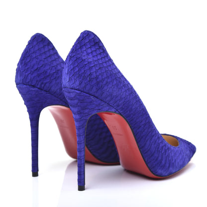 Christian Louboutin Watersnake Nubuck Decollete 554 100 Pumps 38 Purple Pop 5 of 10