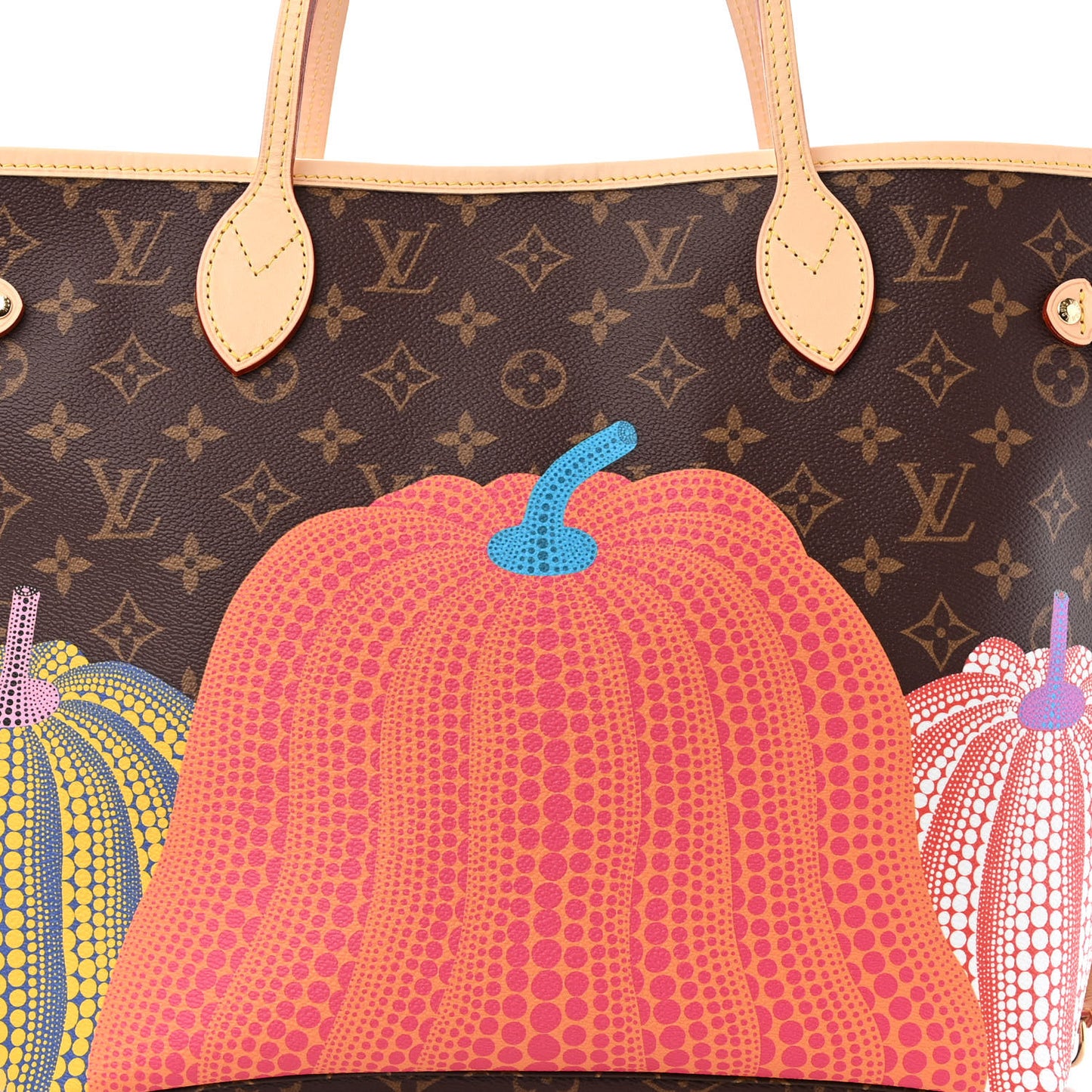 LV X YK Monogram Kusama Pumpkin Neverfull MM