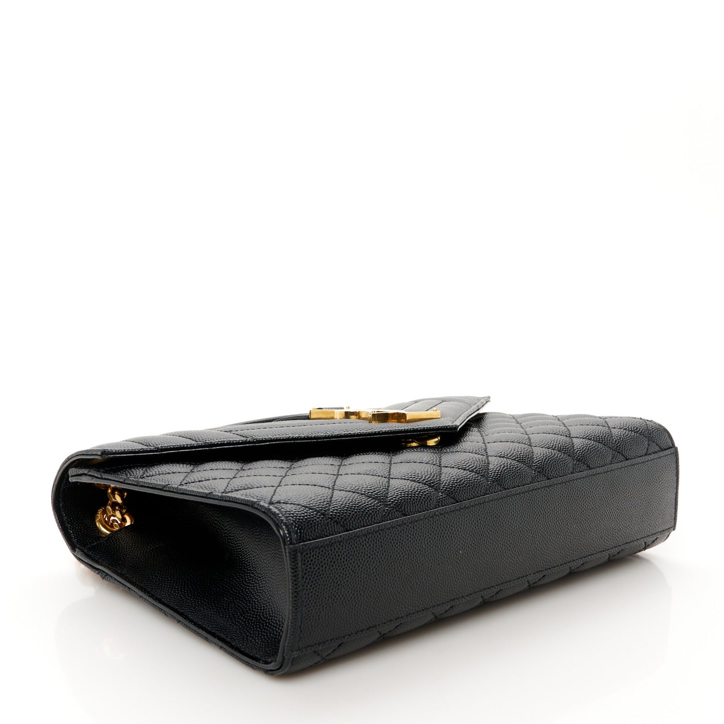 Grain De Poudre Textured Mixed Matelasse Triquilt Medium Monogram Satchel Black