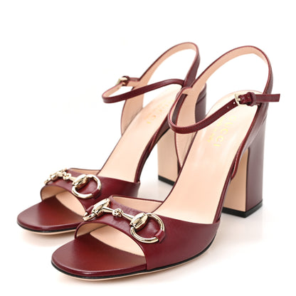 Gucci Malaga Kid Horsebit Cross Strap 95mm Sandals 36.5 Rosso Ancora 4 of 9