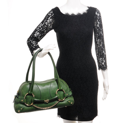 Gucci Leather Large Horsebit Chain Bag Green 2 of 7