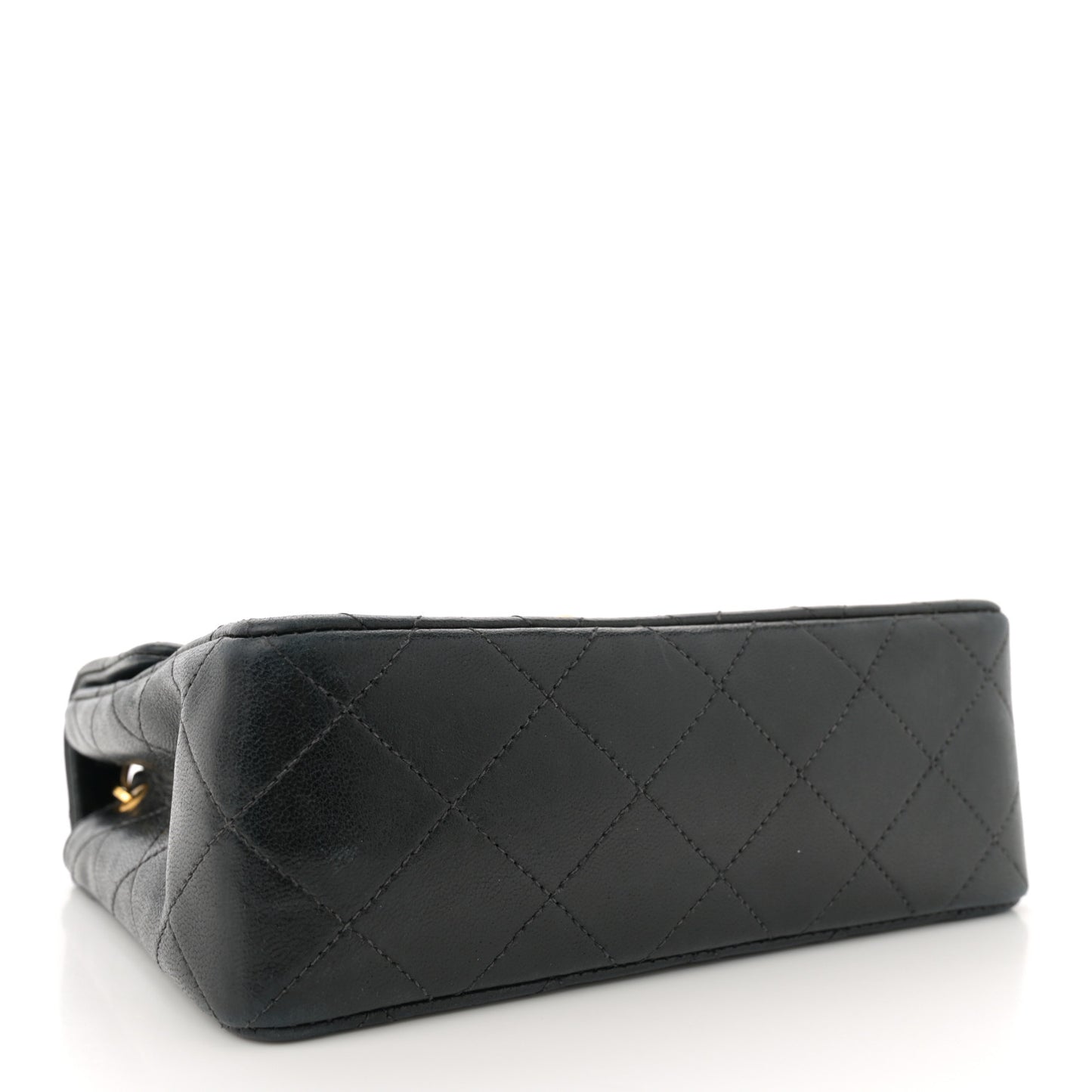 Lambskin Quilted Mini Square Flap Black