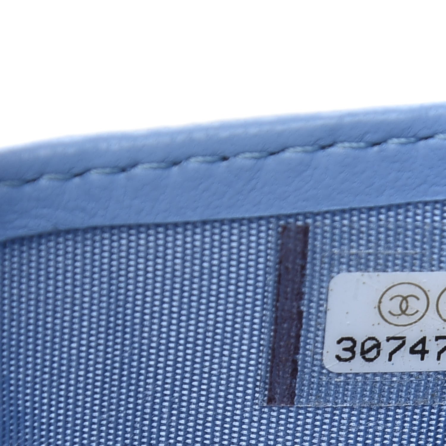 Chanel Lambskin Quilted Card Holder Light Blue 7 of 8