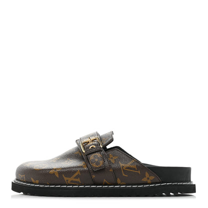 Louis Vuitton Patent Monogram Womens Cosy Flat Comfort Clog Mules 39 Brown 1 of 9