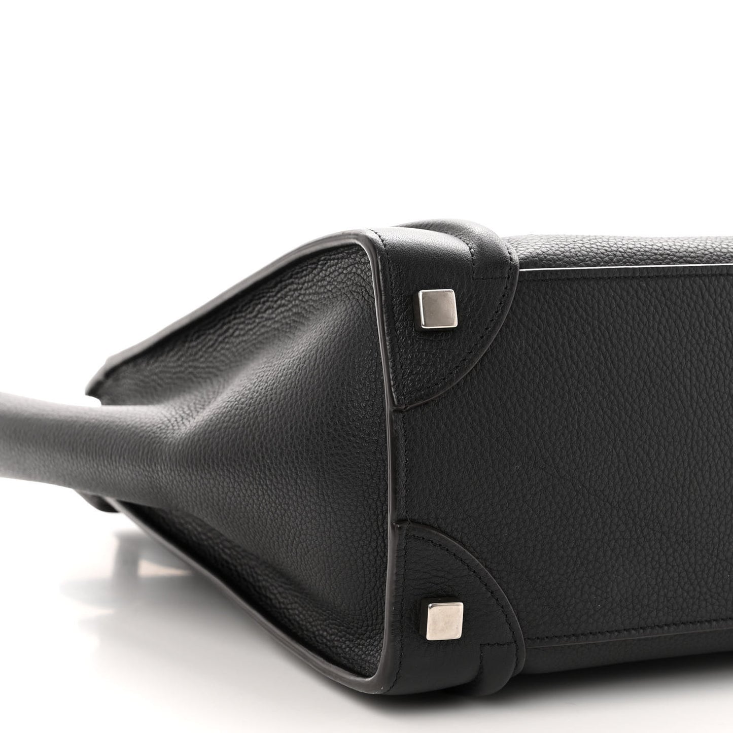 Drummed Calfskin Micro Luggage Black