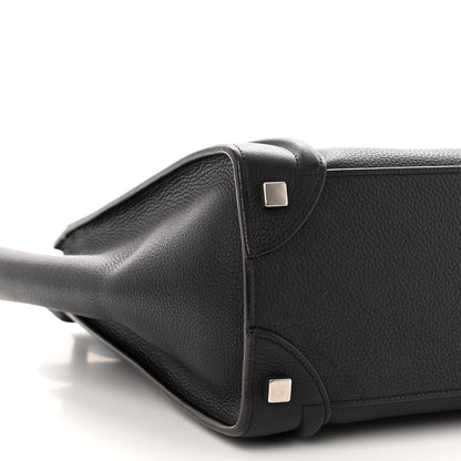Celine Drummed Calfskin Micro Luggage Black 8 of 9