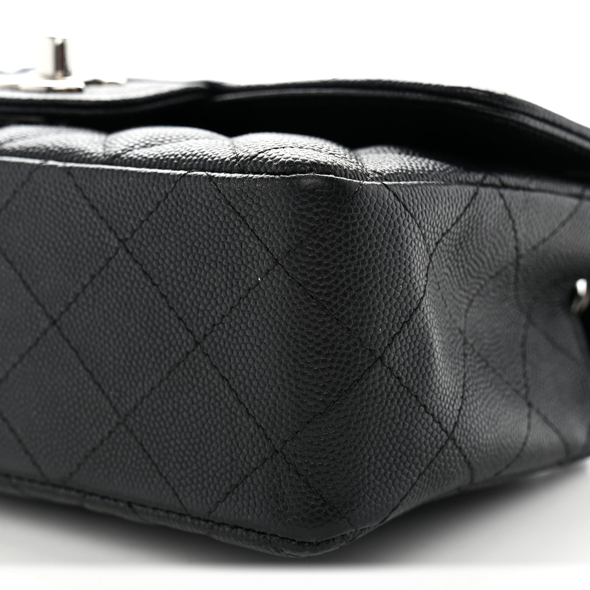 Caviar Quilted Mini Rectangular Flap Black